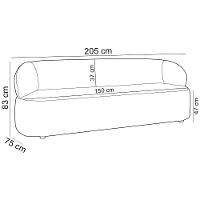 Sofá 3 Lugares Orgânico Sala De Estar Living 205cm Carmen F04 Couríssimo Verde - Lyam Decor - 5