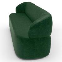 Sofá 3 Lugares Orgânico Sala De Estar Living 205cm Carmen F04 Couríssimo Verde - Lyam Decor - 8