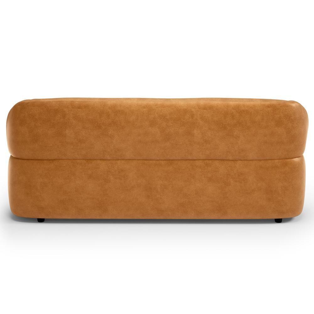 Sofá 3 Lugares Orgânico Sala De Estar Living 170cm Carmen F04 Couríssimo Whisky - Lyam Decor - 7