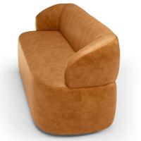 Sofá 3 Lugares Orgânico Sala De Estar Living 170cm Carmen F04 Couríssimo Whisky - Lyam Decor - 8