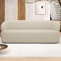 Sofá 3 Lugares Orgânico Sala De Estar Living 205cm Carmen F04 Linho Creme - Lyam Decor - 2