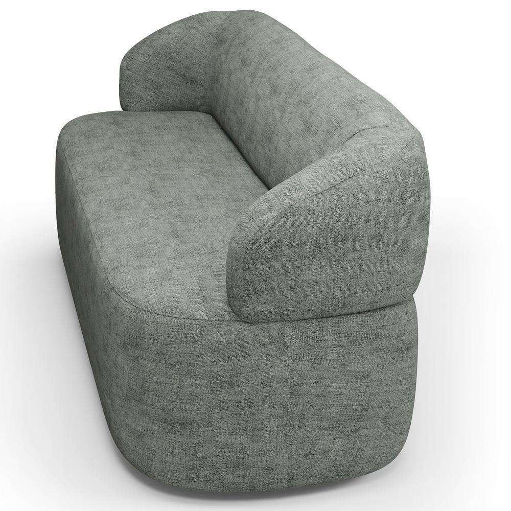 Sofá 3 Lugares Orgânico Sala De Estar Living 170cm Carmen F04 Linho Cinza - Lyam Decor - 4