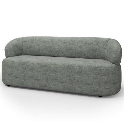 Sofá 3 Lugares Orgânico Sala De Estar Living 170cm Carmen F04 Linho Cinza - Lyam Decor