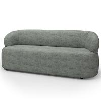 Sofá 3 Lugares Orgânico Sala De Estar Living 170cm Carmen F04 Linho Cinza - Lyam Decor - 1