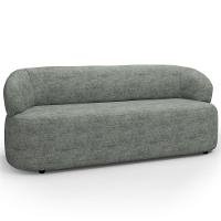 Sofá 3 Lugares Orgânico Sala De Estar Living 170cm Carmen F04 Linho Cinza - Lyam Decor - 2