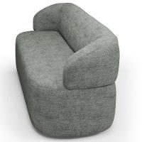 Sofá 3 Lugares Orgânico Sala De Estar Living 170cm Carmen F04 Linho Cinza - Lyam Decor