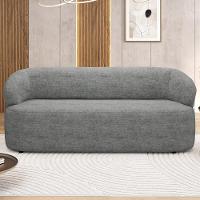 Sofá 3 Lugares Orgânico Sala De Estar Living 170cm Carmen F04 Linho Cinza - Lyam Decor - 5