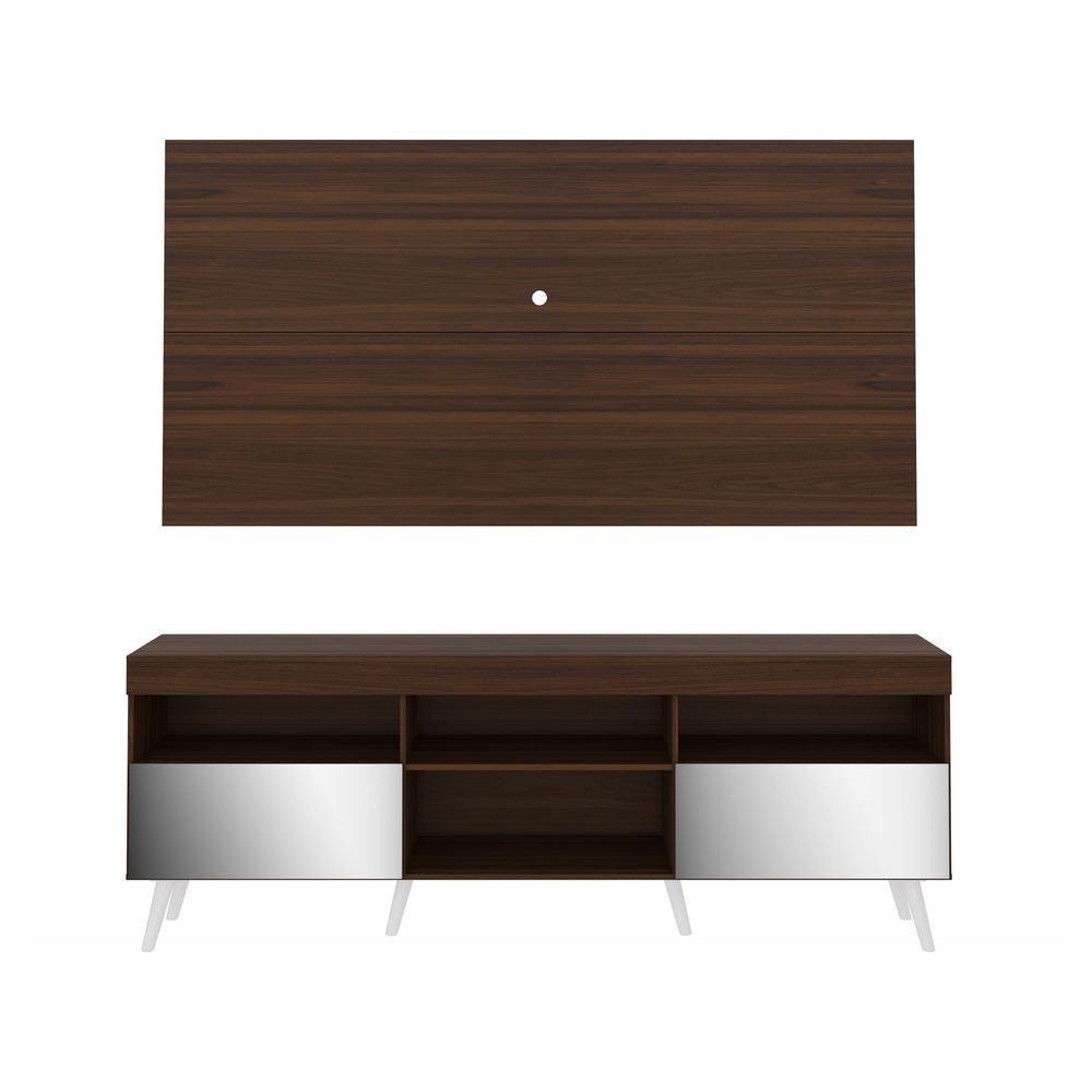 Rack com Painel TV até 65" Espelho e Pés Retrô Multimóveis - 3