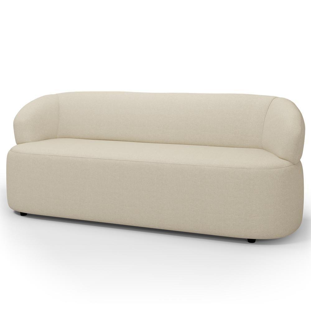 Sofá 3 Lugares Orgânico Sala De Estar Living 170cm Carmen F04 Linho Creme - Lyam Decor - 1