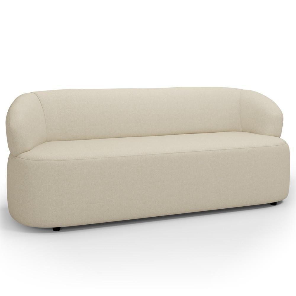 Sofá 3 Lugares Orgânico Sala De Estar Living 170cm Carmen F04 Linho Creme - Lyam Decor - 6