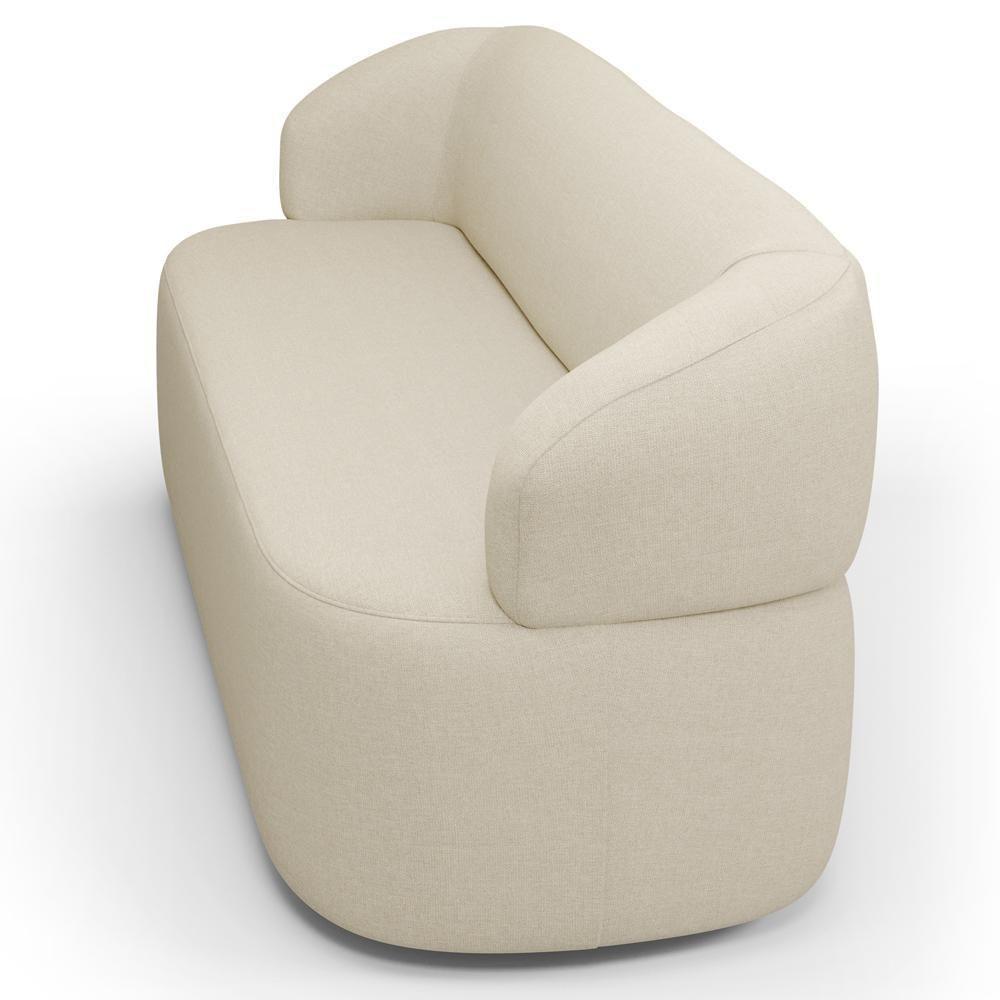 Sofá 3 Lugares Orgânico Sala De Estar Living 170cm Carmen F04 Linho Creme - Lyam Decor - 8