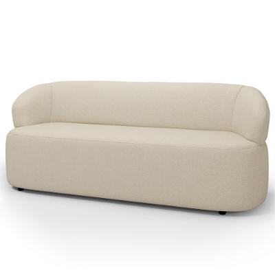 Sofá 3 Lugares Orgânico Sala De Estar Living 170cm Carmen F04 Linho Creme - Lyam Decor