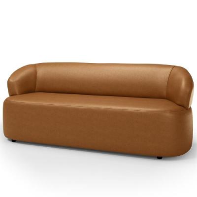 Sofá 3 Lugares Orgânico Sala De Estar Living 170cm Carmen F04 Couríssimo Caramelo - Lyam Decor