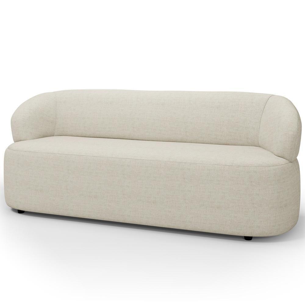 Sofá 3 Lugares Orgânico Sala De Estar Living 170cm Carmen F04 Linho Mescla - Lyam Decor - 1