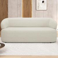 Sofá 3 Lugares Orgânico Sala De Estar Living 170cm Carmen F04 Linho Mescla - Lyam Decor