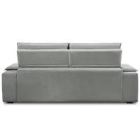 Sofá Retrátil Reclinável Para Sala 3 Lugares 245cm Gordon F04 Veludo Cinza Claro - Lyam Decor - 5