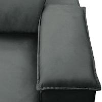 Sofá Retrátil Reclinável Para Sala 3 Lugares 245cm Gordon F04 Veludo Cinza Escuro - Lyam Decor - 9