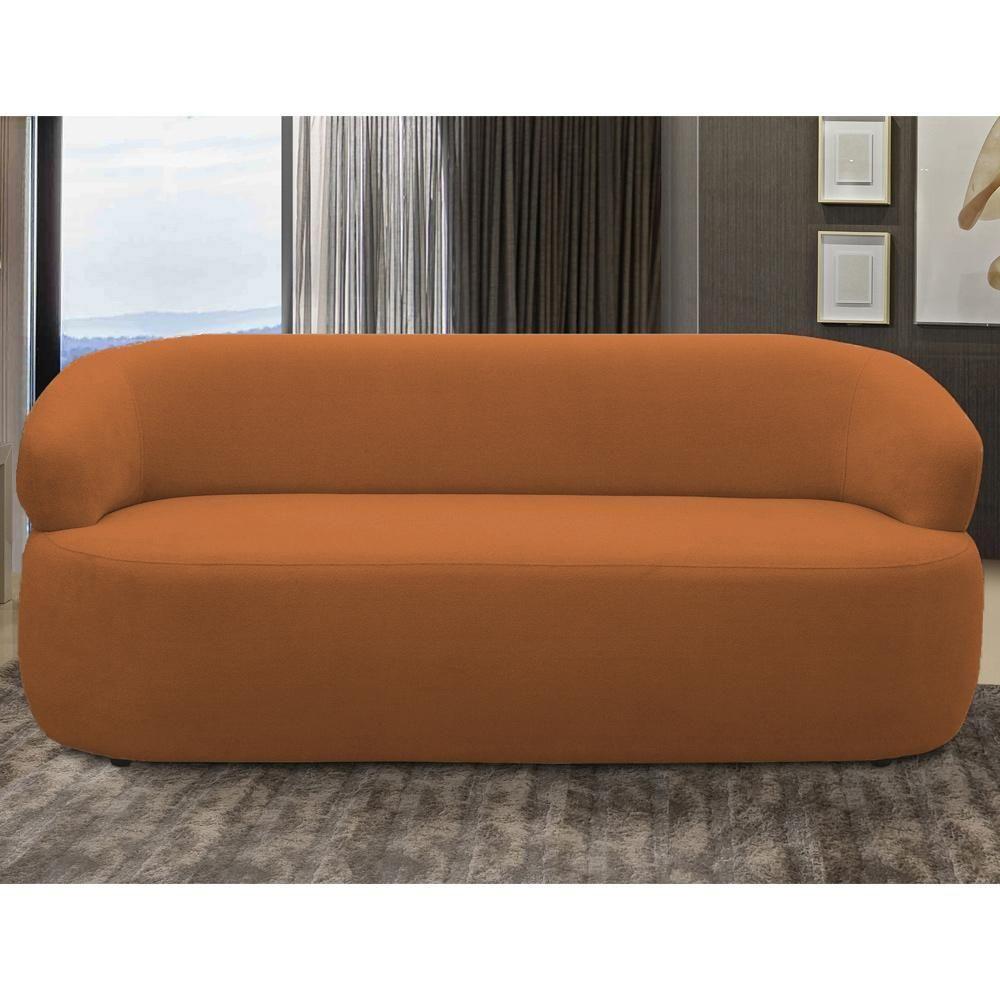 Sofá 3 Lugares Orgânico Sala De Estar Living 170cm Carmen F04 Bouclê Terracota - Lyam Decor - 2