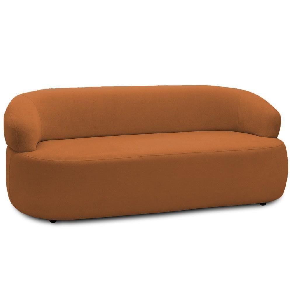 Sofá 3 Lugares Orgânico Sala De Estar Living 170cm Carmen F04 Bouclê Terracota - Lyam Decor - 6