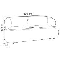 Sofá 3 Lugares Orgânico Sala De Estar Living 170cm Carmen F04 Bouclê Terracota - Lyam Decor - 5