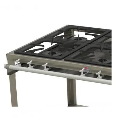 Fogão Profissional Progás 6 Bocas Simples Baixa Pressão Inox Sem Forno Pminox600f