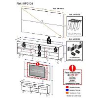 Rack com Painel TV até 65" e Pés Retrô Flórida Multimóveis - 9