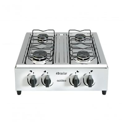 Fogão de Mesa Cooktop Portátil Gás 4 Bocas Camping Braslar