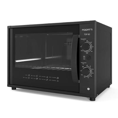 Fogão Elétrico Para Bancada Top60 Black Fogatti 60 Litros Com Função Grill Dourador 110V Preto