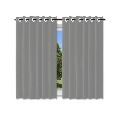 Cortina Blackout Cinza Pvc 280x280cm Com Ilhós Corta Luz