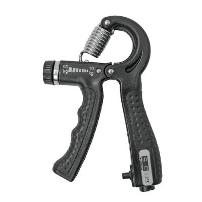 Hand Grip Mão Ajustavel 60kg C- Contador Flexor De Punho Antebraço Crossfit Fisioterapia Preto