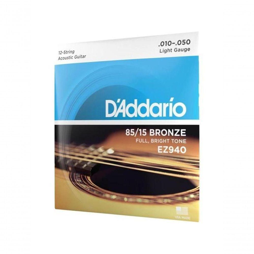 Encordoamento Violão Aço 12 Cordas .010-.050 85-15 Bronze Ez940 D Addario - 2