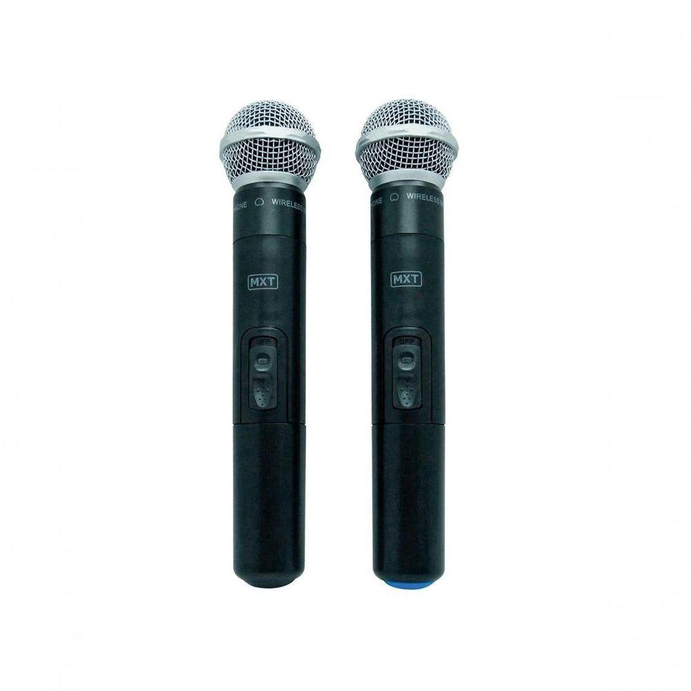 Microfone Mxt Sem Fio Duplo Uhf302 Maleta Freq... - 2