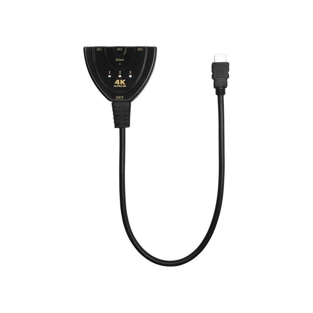 Chave Seletora Hub Hdmi Evus C-079 3 Entradas X 1 Saida - 1