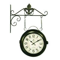 Relógio Estação Dupla Face Retrô Em Metal - 1