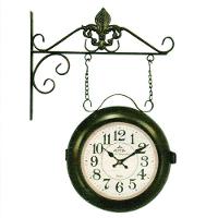 Relógio Estação Dupla Face Retrô Em Metal - 1