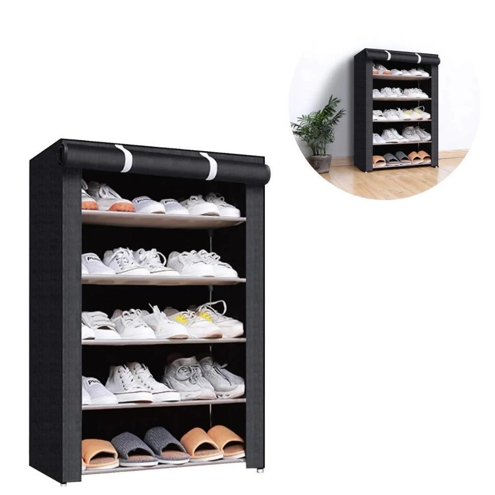 Sapateira Ziper Armario Portatil Grande 5 Prateleiras Guarda Roupa Estante Organizador Brinquedos Porta Trecos Desmontav - 1