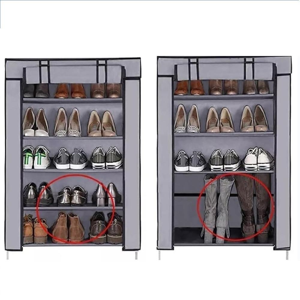 Sapateira Ziper Armario Portatil Grande 5 Prateleiras Guarda Roupa Estante Organizador Brinquedos Porta Trecos Desmontav - 2