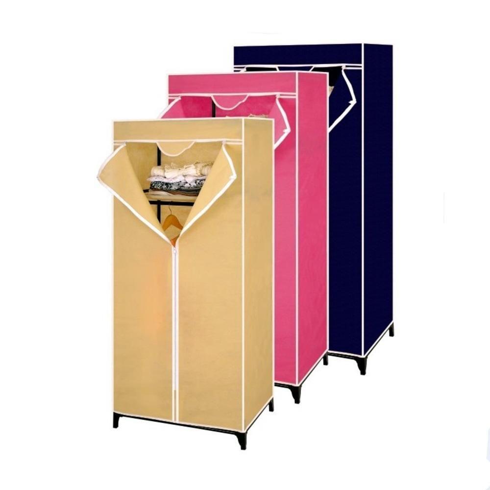 Guarda Roupa Portatil Aramario Ziper Organizador Cabideiro Arara Prateleira Sapateira Praia Azul - 7