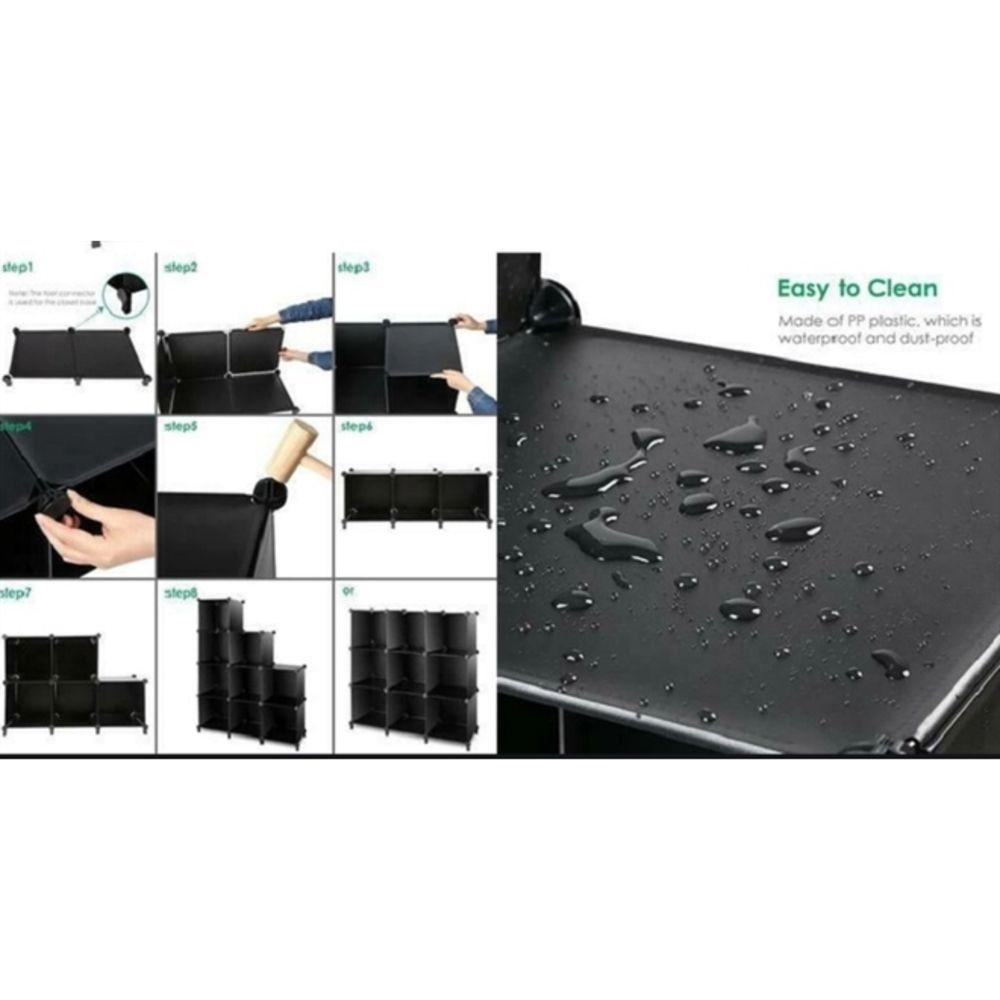 Guarda Roupa Portatil Com Sapateira Arara De Roupas Cabideiro Modular Com Prateleiras Organizador Desmontavel Kangur - 2