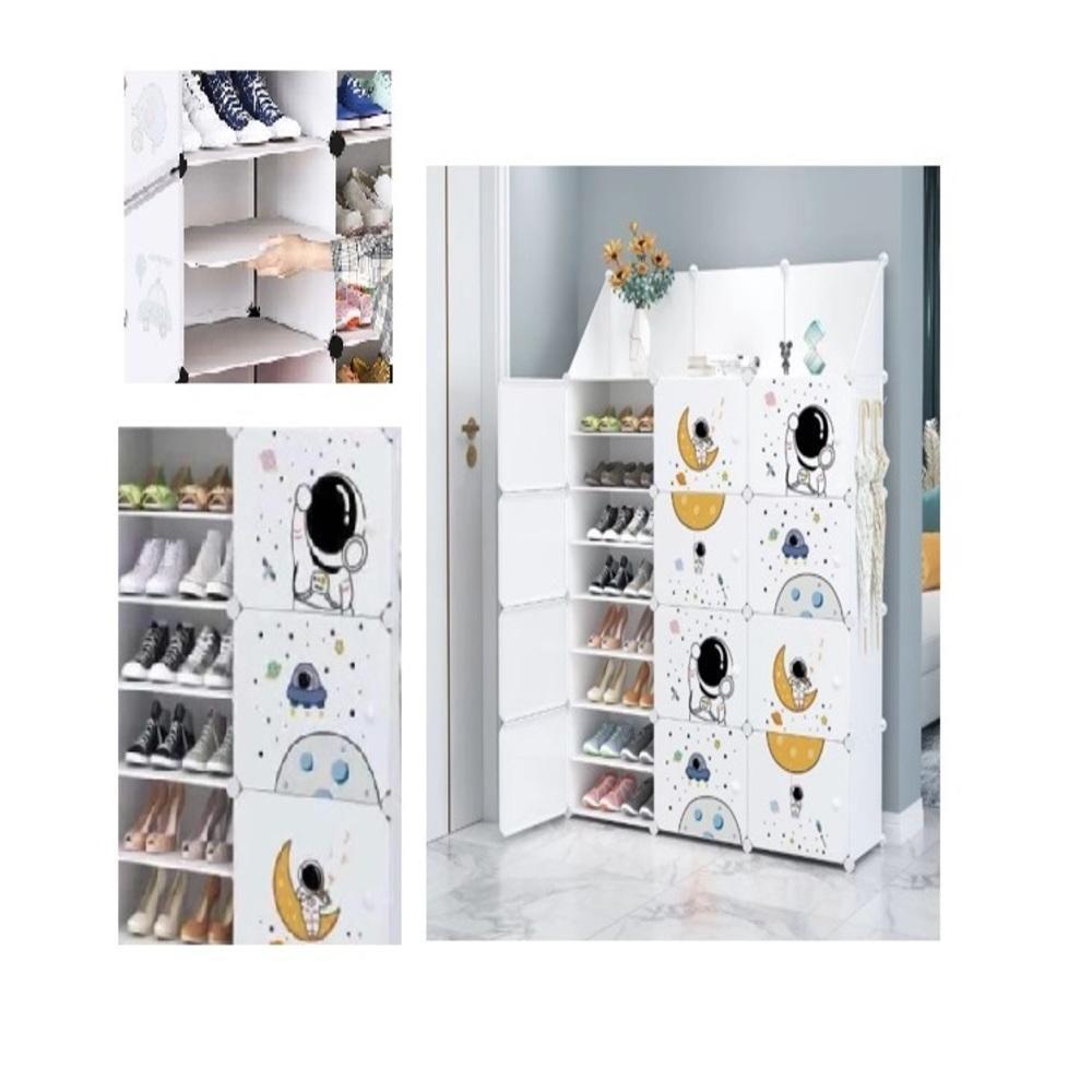 Armario Infantil Sapateira Guarda Roupa Modular 12 Portas Organizador Brinquedos 25 Prateleiras - 1