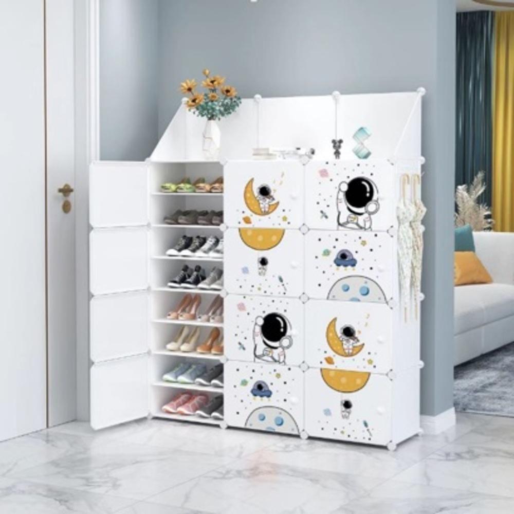 Armario Infantil Sapateira Guarda Roupa Modular 12 Portas Organizador Brinquedos 25 Prateleiras - 2