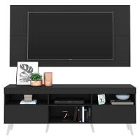Rack Com Painel Tv 65" Retrô Flórida Multimóveis V3133 Preto/Branco Preto/Branco - 1