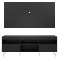 Rack Com Painel Tv 65" Retrô Flórida Multimóveis V3133 Preto/Branco Preto/Branco - 3