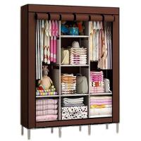 Guarda Roupa Portatil Grande Armario Sapateira Cabideiro Arara Praia Camping Viagem Prateleiras Organizador 175cm - 1