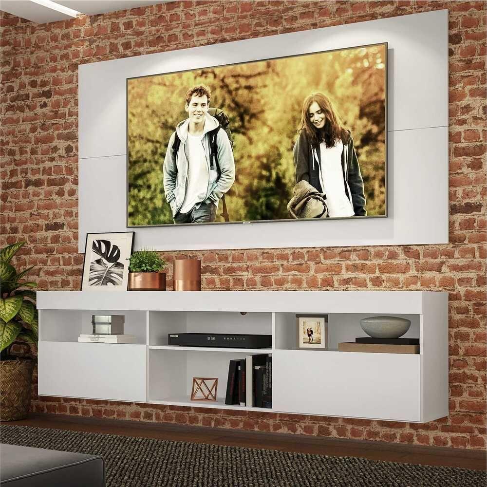 Rack Com Painel Tv 65" Suspenso Flórida Multimóveis V3299 Branco Branco - 7