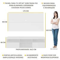 Rack Com Painel Tv 65" Suspenso Flórida Multimóveis V3299 Branco Branco - 6