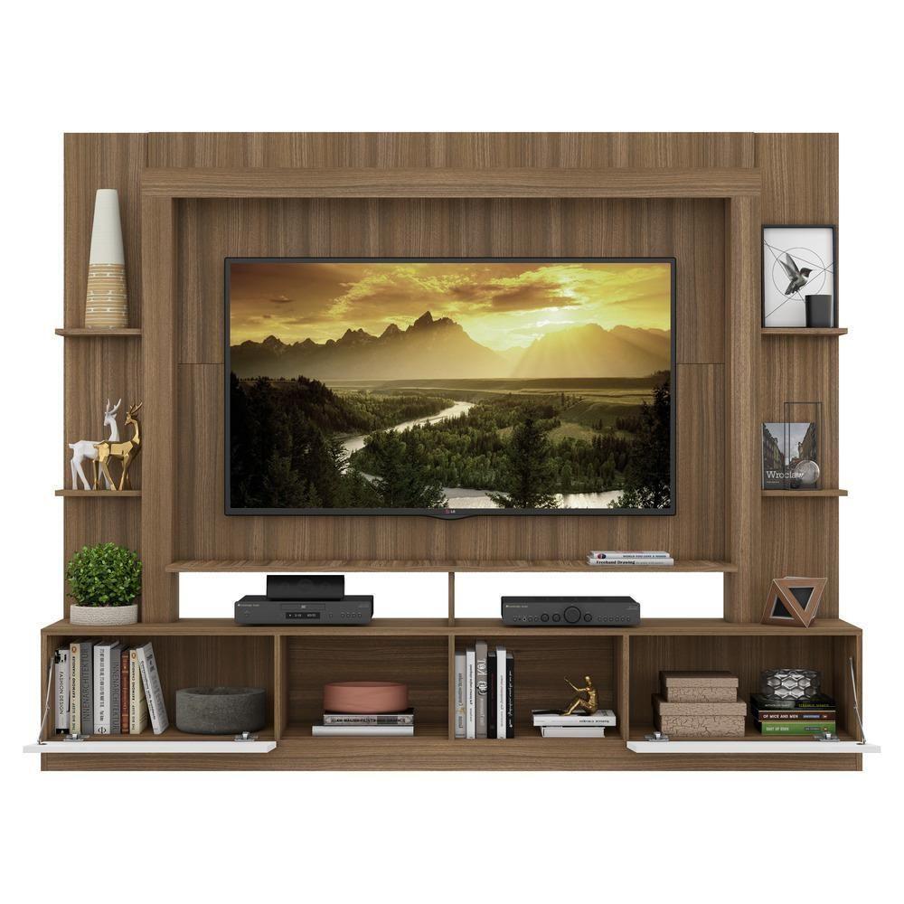 Rack Com Painel Tv 65" Madeirado/Branco - 4