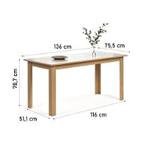 Conjunto Mesa De Jantar Moderno Sara Com 6 Cadeiras Estofadas Mel Off - 7