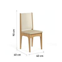 Conjunto Mesa De Jantar Moderno Sara Com 6 Cadeiras Estofadas Mel Off - 8