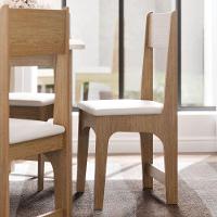 Conjunto De Jantar Mesa De Cozinha Nicoli Com 4 Cadeiras Estofadas Mel Off - 3